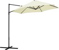 Outsunny Umbrelă de Grădină cu Rotație la 360°, Braț cu Bază în Cruce și Orificiu de Ventilație, Ø256x245 cm, Bej | Aosom Romania (84D-209V00BG)