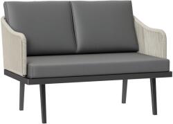 Outsunny Canapea de gradina 2 locuri cu perne din ratan, canapea de exterior structura din otel 110 x 70 x 72 cm gri inchis | Aosom Romania (867-237V00CG)