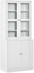 HOMCOM Bibliotecă Perete, 2 rafturi, 76 cm x 40 cm x 178, 5 cm, Alb | Aosom Romania (836-450V90WT) Biblioteca