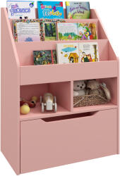 HOMCOM Raft pentru copii cu sertar, bibliotecă cu rafturi, 60 x 29, 9 x 90 cm, Roz | Aosom Romania (311-048V90PK)