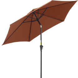 Outsunny Umbrelă de Grădină Înclinabilă cu Manivelă și 6 Spițe din Aluminiu, 2.6x2.35 m, Cafeniu | Aosom Romania (84D-032CF)