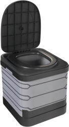 Outsunny WC Portabil pentru Camping cu 12 Pachete Coagulante și 12 Pungi de Eliminare, 42x46x43, 5 cm, Gri și Negru | Aosom Romania (A20-650V00GY)