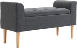 HOMCOM Banc de depozitare capitonat cu brațe, pentru dormitor, hol, sufragerie, suport 130 kg, 116 x 44 x 58, gri închis | Aosom Romania (838-165ND)
