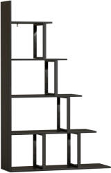 HOMCOM Etajeră bibliotecă separator de încăpere stil industrial în scară 5 rafturi 102 x 30 x 160 cm coloris negru | Aosom Romania (836-146V00BK) Biblioteca