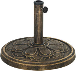 Outsunny Bază Rotundă pentru Umbrela cu Stâlpi de 34, 38, 48 mm, Φ46x33 cm, Bronz | Aosom Romania (84D-357V00TN)
