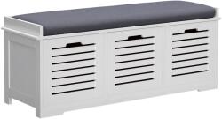 HomCom Banc pentru pantofi dulap pentru pantofi cu 3 sertare și pernă detașabilă, dim. 108l x 35A x 43Î cm, alb | Aosom Romania (837-080V71WT) Pantofar