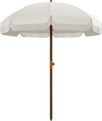 Outsunny Umbrelă de Plajă Portabilă cu Volane în Aer Liber cu Baldachin Ventilat, Geantă de Transport, Ø1.9x2.1 m, Alb-Crem (84D-299V00CW)