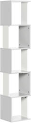 HOMCOM Bibliotecă raft Design Modern cu 5 Nivele - Depozitare Practică pentru Casă sau Birou, alb și gri | Aosom Romania (836-538LG) Biblioteca