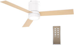 HomCom Ventilator de tavan 2 în 1 cu lumina LED 3 viteze silentios - telecomanda - diametru 112 cm, natural si alb | Aosom Romania (B31-390V00WT)