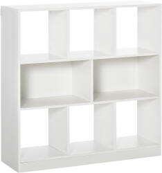 HOMCOM Bibliotecă Raft cu 8 Compartimente, Bibliotecă Modernă pentru Camera de Zi, Dormitor, Birou, 97.5x30x100 cm, Alb | Aosom Romania (838-098WT) Raft