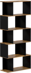 HOMCOM Biblioteca Moderna cu 5 Nivele, 10 Rafturi de Depozitare Deschise pentru Camera de Zi, Biroul de Studiu de Acasa, Maro Rustic | Aosom Romania (836-557V00RB) Biblioteca