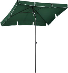 Outsunny Umbrelă pentru Grădină Dreptunghiulară, cu Inclinare Reglabilă și Stâlp din Aluminiu, 2x2.4m, Verde/Negru | Aosom Romania (84D-016GN)