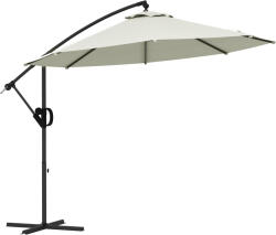 Outsunny Umbrelă de soare 3 (m) în consolă cu bază transversală Outsunny, Umbrelă de soare cu manivelă, înclinare și 8 nervuri | Aosom Romania (84D-331V00CW)