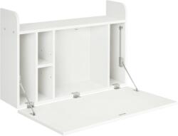 HomCom Birou suspendat, masă de perete rabatabilă și birou de perete cu depozitare - 77 x 20 x 51 cm | Aosom Romania (836-531)