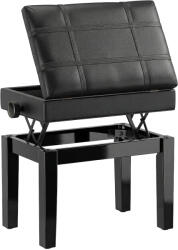 HOMCOM Scaun pentru Pian cu Înălțime Reglabilă și Spațiu de Depozitare, 63x35x46-56 cm, Negru | Aosom Romania (F12-010V00BK)