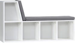 HOMCOM Bibliotecă Modulară cu 5 Rafturi Deschise și 2 Perne, Mobilier pentru Living, Dormitor și Birou, Gri Alb | Aosom Romania (836-536GY) Biblioteca