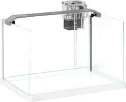 PawHut Acvariu pentru Pești Roșii din Sticlă cu Lumini LED cu Filtru și Pompă de Apă, 38x26x27 cm, Alb | Aosom Romania (D61-008V90WT)