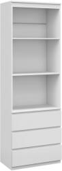 HOMCOM Bibliotecă înaltă de 180 cm cu 3 rafturi și 3 sertare 60 x 35 x 180 cm din lemn alb | Aosom Romania (836-564V00WT) Biblioteca