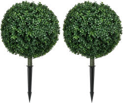HOMCOM Buxus artificial set de 2, realist, rezistent la intemperii, ușor de întreținut, 70 cm | Aosom Romania (830-933V00GN)