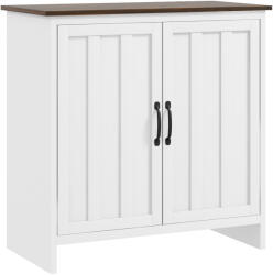 HOMCOM Bufet Modern pentru Bucătărie, Mobilier cu 2 Uși și Raft Reglabil din Lemn, 80x39, 7x80 cm, Alb | Aosom Romania (839-988V80WT) Bufet