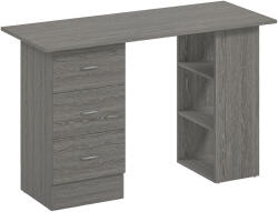 HomCom Birou modern cu 3 Sertare si Rafturi in Lemn Alb 120x49x72cm | Aosom Romania (836-068V00GY)