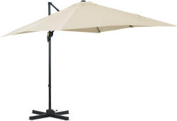 Outsunny Umbrelă de Gradină cu Manivelă cu Rotație 360°, Parasolar Reglabil, 245x245x245 cm, Crem | Aosom Romania (84D-051V00CW)