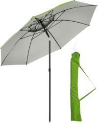 Outsunny Umbrelă de exterior rotundă inclinabilă protecție UV30, 8 tije de oțel și sac de transport inclus, verde | Aosom Romania (84D-218V00GN)