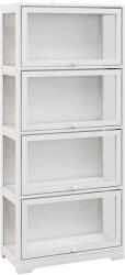 HOMCOM Vitrină Colecționari cu 4 Niveluri, Uși cu Balamale, Sistem Anti-Răsturnare, pentru Birou, Dormitor, 59 x 30 x 139 cm, Alb | Aosom Romania (838-450V00WT) Vitrina