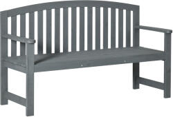 Outsunny Bancă de grădină 2 locuri din lemn, bancă rezistentă la intemperii, mobilier de grădină cu spătar, capacitate 240 kg 143 x 51 x 85 cm, Gri | Aosom Romania (84B-634V00GY)