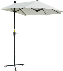 Outsunny Umbrelă Semicirculară Dublă de Perete cu Deschidere cu Manivelă și Suport în Cruce, 200x190x240 cm, Crem | Aosom Romania (84D-175CW)