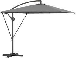 Outsunny Umbrelă Excentrică cu Husă, Corzi Antivânt, Bază în Cruce și Manivelă, 295x250x235 cm, Gri | Aosom Romania (84D-419V00GY)