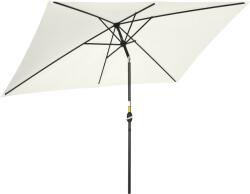 Outsunny Umbrelă de Grădină Înclinabilă cu Manivelă și 6 Spiţe, 2x3 m, Alb Crem | Aosom Romania (84D-013V00CW)