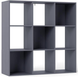 HOMCOM Bibliotecă, etajeră de depozitare în 3 niveluri cu 9 compartimente, pentru living, birou, dormitor, 91x29, 5x91cm, gri | Aosom Romania (833-390V00GY) Biblioteca