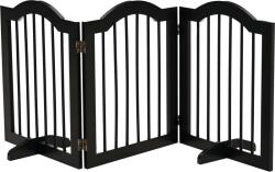PawHut Barieră de siguranță barieră modulabilă pliabilă pentru animale de companie cu picior de suport MDF lemn masiv 154, 5 x 61 cm negru | Aosom Romania (D06-048V01BK)