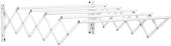 HOMCOM Uscător de Rufe Retractabil pentru Perete, Uscător Pliabil Economisitor de Spațiu din Metal pentru Interior și Exterior, 63, 5x60x20 cm, Alb | Aosom Romania (850-142)