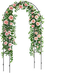 Outsunny Arc de Grădină pentru Trandafiri și Plante Cățărătoare, Structură Metalică Rezistentă, 140x40x240 cm, Negru | Aosom Romania (844-671V00BK)