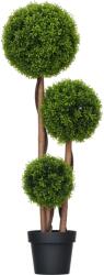 HOMCOM Plantă Artificială de Buxus cu 3 Ffere și Frunze de Bambus | Aosom Romania (830-795V00GN)