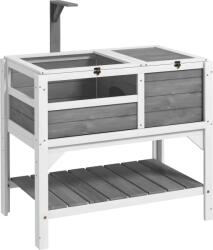 PawHut Căsuță pentru țestoase, cu raft de depozitare din lemn masiv, 84 x 51 x 103 cm | Aosom Romania (D40-025V00LG)