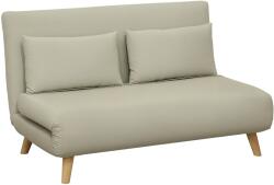 HOMCOM Canapea de dormit Canapea de relaxare Canapea Canapea, inclusiv 2 perne, Material de Catifea, 130 x 78 x 79 cm, Bej | Aosom Romania (839-874V00BG) Canapea