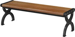 Outsunny Bancă de Grădină 2 Locuri, Bancă cu Cadru din Metal și Efect de Lemn, Mobilier pentru Grădină, Terasă, Parc | Aosom Romania (84G-985V00BN)