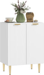 HOMCOM Bufet de bucătărie, mobilier de depozitare cu 2 uși, raft reglabil, picioare metalice ridicate, 60 x 40 x 80 cm, alb | Aosom Romania (83A-188V80WT) Bufet