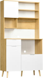 HOMCOM Dulap de Bucătărie HOMCOM, 3 Uși, Sertar, Rafturi Reglabile, Blat pentru Electrocasnice, Design Modern, Natur | Aosom Romania (835-986V00ND) Bufet