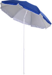Outsunny Umbrelă de Plajă cu Acoperiș Înclinabil, Geantă de Transport și Design în 3 Secțiuni, Ø1.6x2.05 m, Albastru | Aosom Romania (84D-069BU)