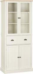 HOMCOM Bufet Independent HOMCOM pentru Bucatarie, Dulap Depozitare 5 Nivele cu Rafturi Sertar, Design Modern, Alb-Crem | Aosom Romania (835-602WT) Bufet