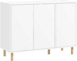 HOMCOM Bufet Modern cu 2 Dulapuri și 3 Rafturi, Mobilier Multifuncțional din Lemn, 107x40x80 cm, Alb | Aosom Romania (839-945V00WT) Bufet
