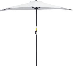 Outsunny Umbrelă Semicirculară de Perete cu Deschidere cu Manivelă și 5 Spițe, 2.6x1.35x2.3 m, Alb | Aosom Romania (84D-174WT)