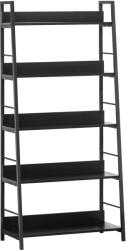 HOMCOM Bibliotecă poliță de depozitare Stil Industrial înclinat 5 Nivele 70L x 35l x 150H cm Negru | Aosom Romania (836-011) Biblioteca