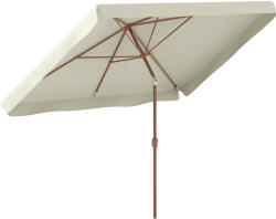 Outsunny Umbrelă de Grădină 2x3 m Înclinabilă cu Deschidere cu Manivelă, Ventilare și Margini Plisate, Anti UV 50+, Aluminiu și Poliester 180 g/㎡, Bej | Aosom Romania (84D-420V00BG)