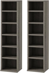 HOMCOM Bibliotecă Raft pentru CD/DVD, Set 2 Bucăți cu 12 Rafturi pentru 204 CD-uri, 21x22, 5x88, 5 cm, Gri Închis | Aosom Romania (833-872V00CG) Biblioteca