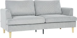 HOMCOM Canapea 3 locuri, canapea cu brațe, tapițată cu aspect corduroy pentru living, Gri deschis | Aosom Romania (83B-652V00LG) Canapea